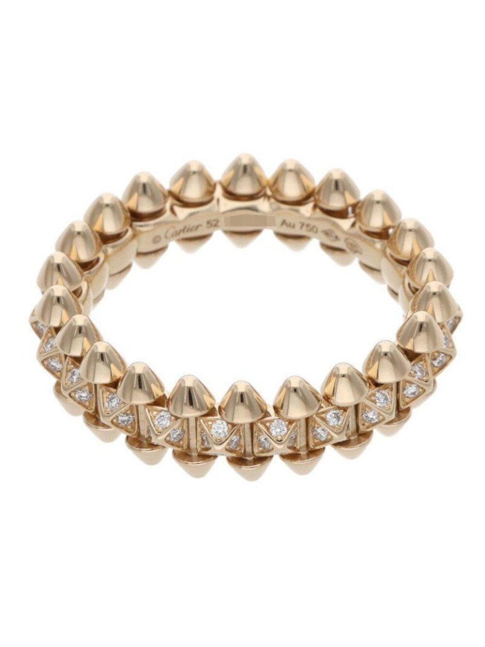 Cartier Clash Small Pave Diamond Crush 18k Pink Gold Ring